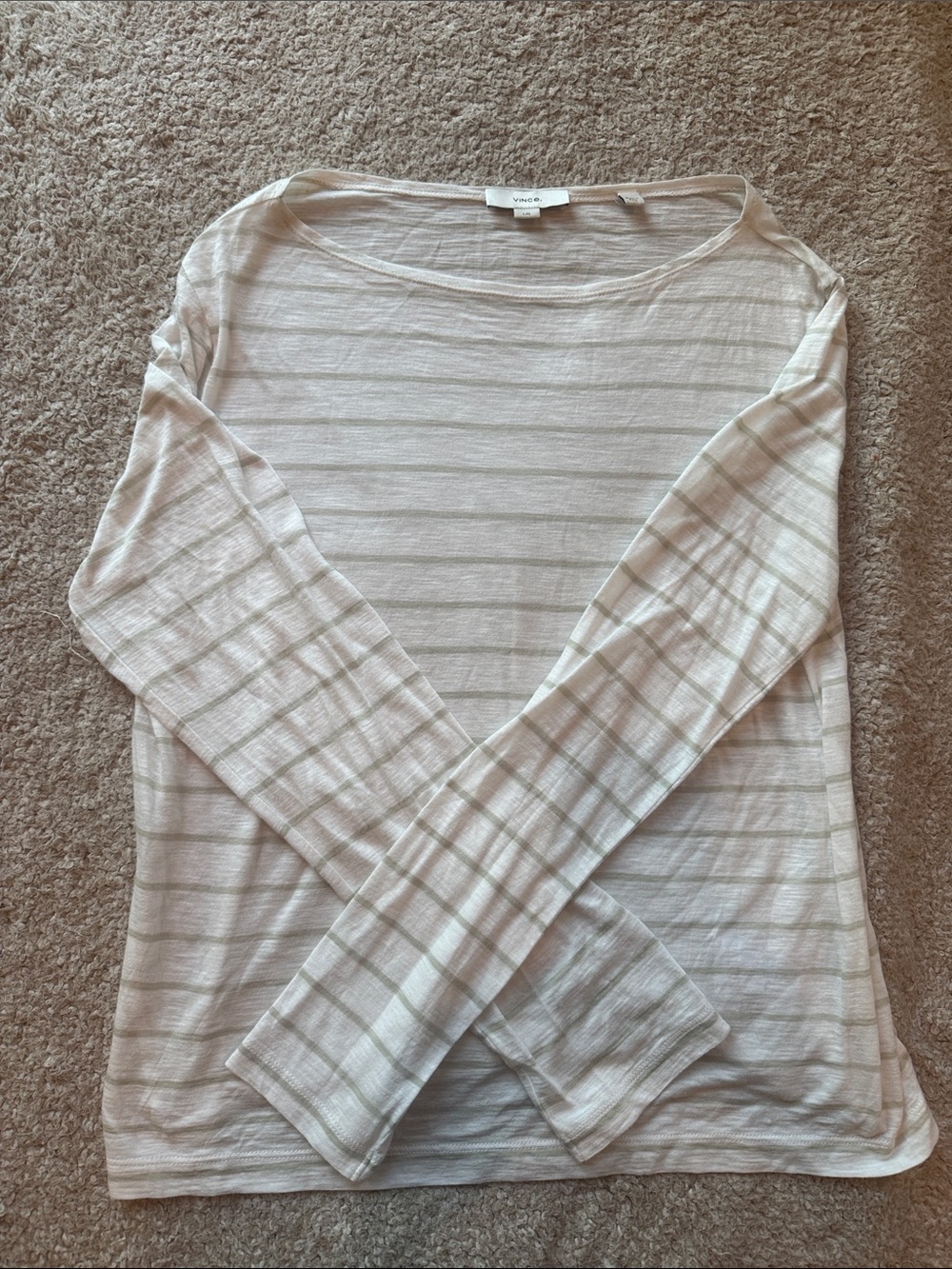 Vince women’s boatneck long sleeve Pima cotton shirt size L NWOT